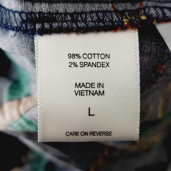 7th Avenue Design New York & Company Blue Chain Square Button Down Shirt P3039 - Picture 7 of 9